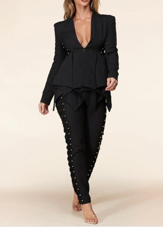 Holiday Beaded Blazer Suit