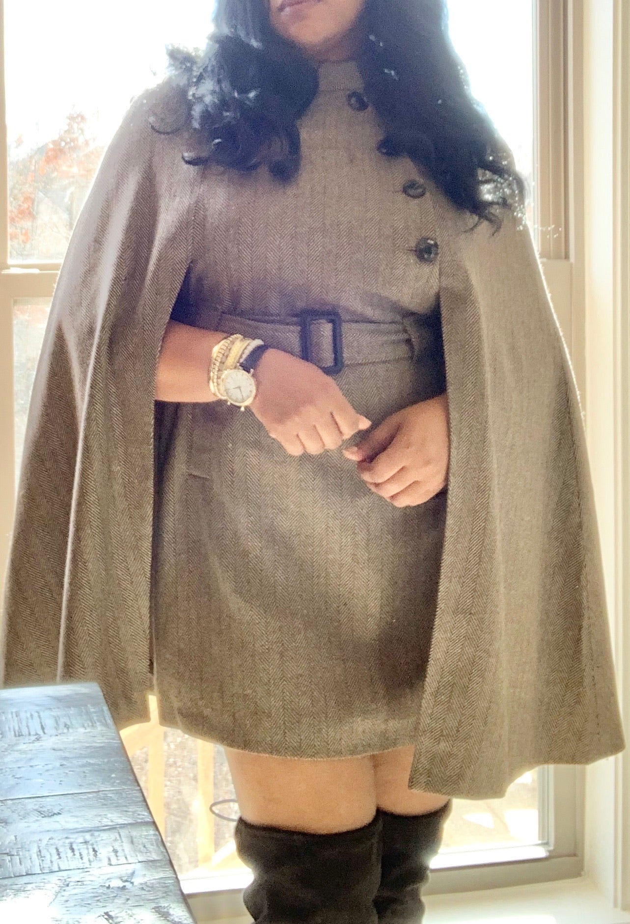 Bella Tweed Cape Coat